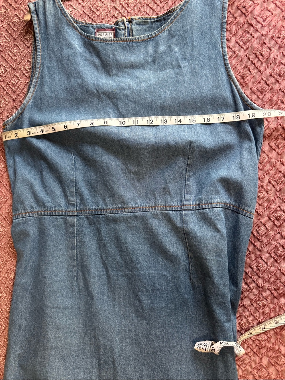 Sleeveless Denim Maxi Dress in Blue - Picture 6 of 8